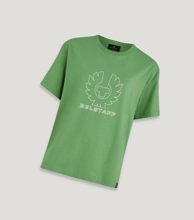 Belstaff Ride Phoenix T-shirt Women's Shirts & Tops Green | 2839-JOLIE